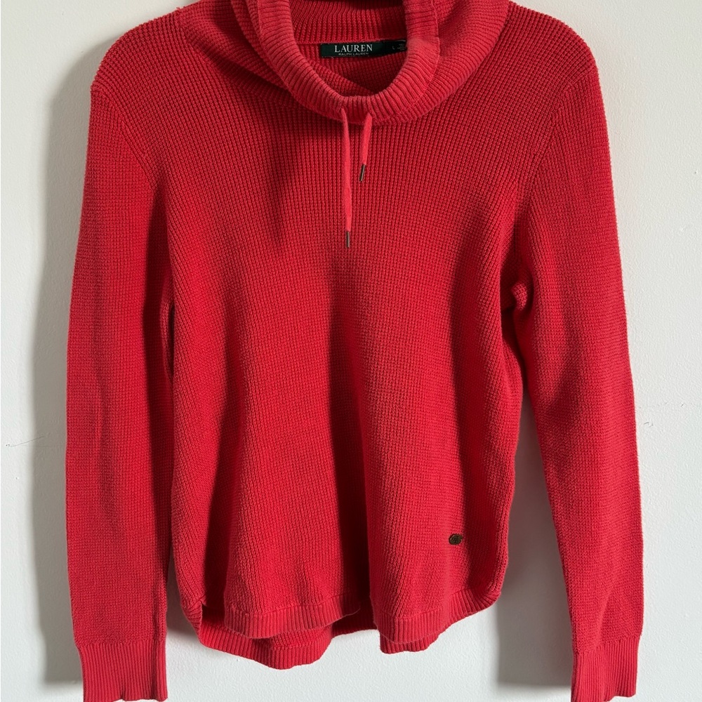 Ralph Lauren Red Cowl Neck Sweater